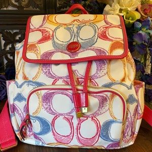 Coach Signature Scribble Print Backpack F21962